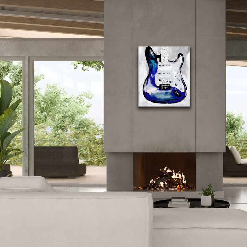 Toile épique Graffiti «Electric Blues 1» par Annie Warren, 26 po x 30 po, H 30 po x l 26 po