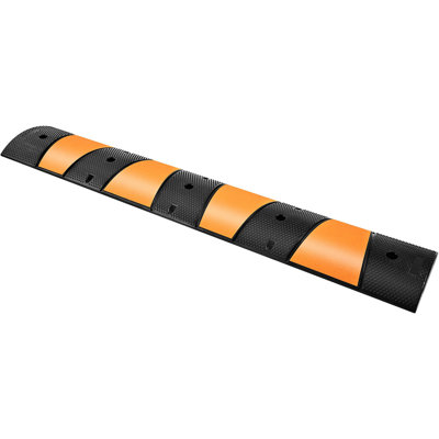 Rubber Speed Bump, 1 Pack 2 Channel Speed Bump Hump, 72.8" Long Modular Speed Bump Rated 22000 LBS Load Capacity, 72.8 x 12.2 x 2.2 Garage Speed Bump for Asphalt Concrete Gravel Driveway-6 FT