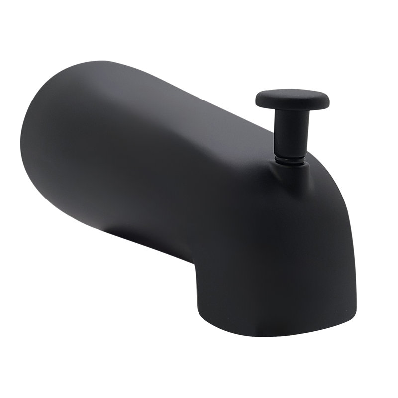 Universal Fit 7" Diverter Tub Spout, Zinc, Matte Black