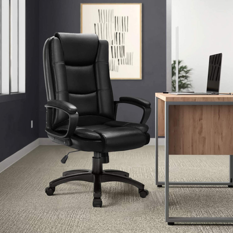Home Office Chair, 400LBS Big and Tall Heavy Duty Design, Ergonomic High Back Lumbar Back Support, Black, Black