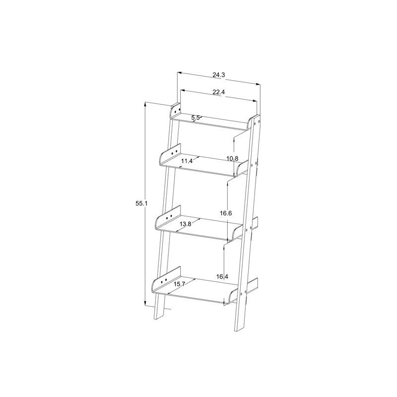 Cicely Ladder Bookcase, Clear