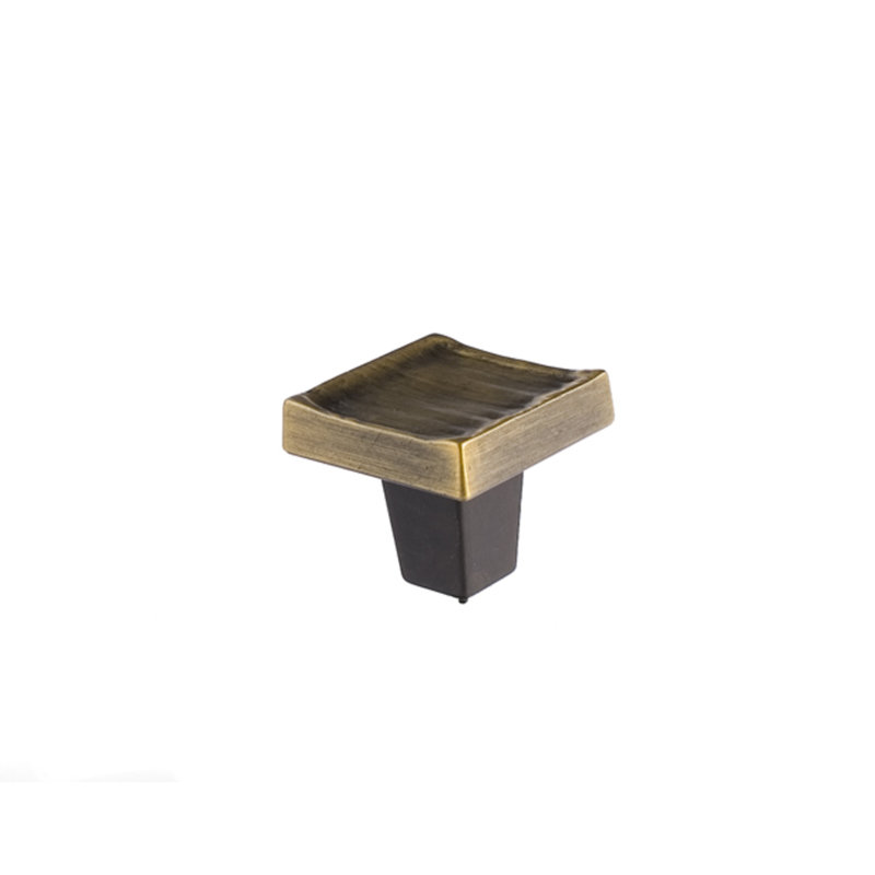 Forged 3 Square Knob, 1.25” H x 1.25” W x 1" D, Antique Brass
