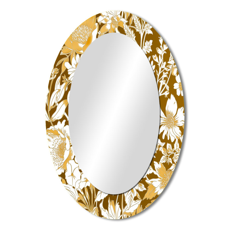 Miroir mural floral blanc, 36 po x 24 po