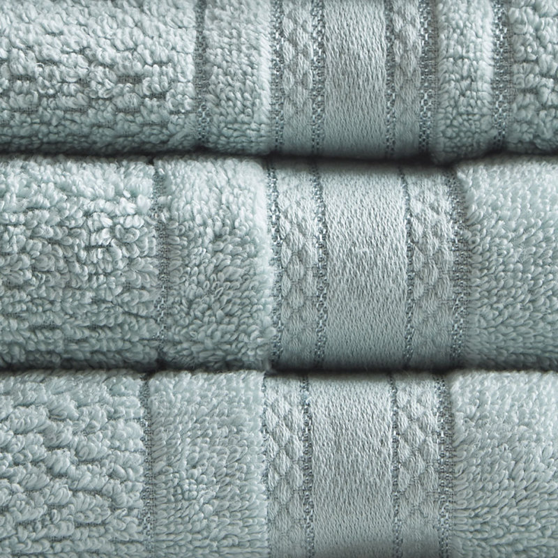 Ensemble 6 serviettes de bain en coton super doux à séchage rapide, Vert