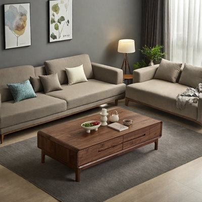 New Chinese-style walnut wooden coffee table