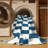 Machine Washable Checkered Gray Area Rug-492603972