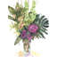 Assemblage de fleurs tropicales - impression encadrée avec passe-partout vert