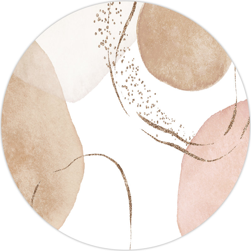 Desha Vinyl Machine Printed Area Rug, Round 200cm