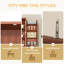 Armoire de rangement moderne en bois cannelé de 71,75 po de hauteur avec portes, 6 tablettes de porte, rangement, armoire polyvalente pour la cuisine et la salle à manger-1565097417