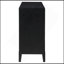 Commode Jack, 8 tiroirs, poignées en métal doré, bois noir brossé