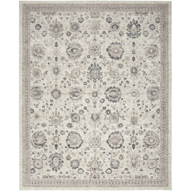 Charlton Home® Dezlynn Ivory Multicolor Vintage Indoor Rug, Rectangle 9' x 12'