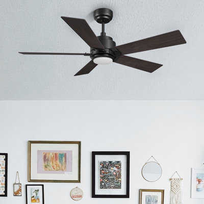Modern Smart Ceiling Fan with LED Lights, 5 Blade Ceiling Fan with Remote Control, Bedroom Ceiling Fan & Living Room Fan