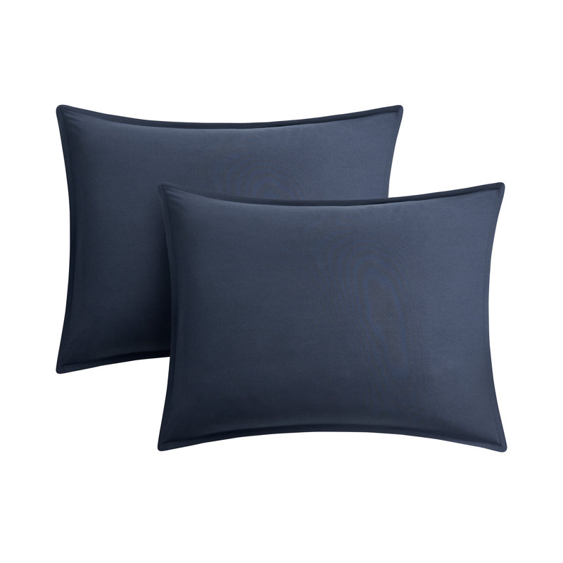 Solid Reversible Blue Comforter Set With Sheet Set, Queen Comforter + 6 Additional Pieces