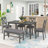Walburg 6 - Person Solid Wood Top Four Leg Base Dining Set-782068188-782068189