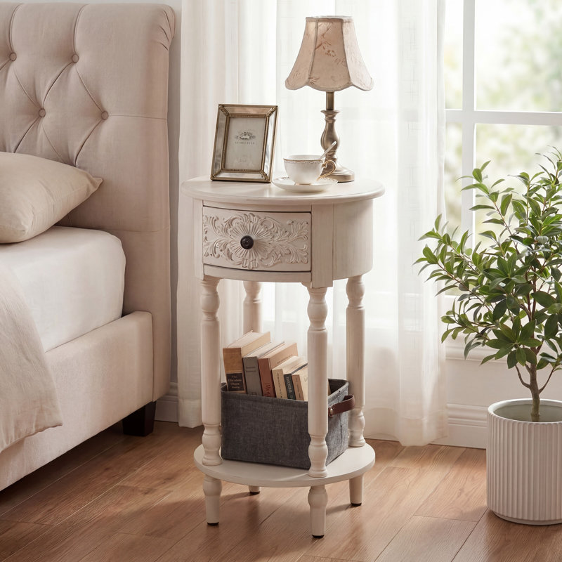 1 Drawer Nightstand, White