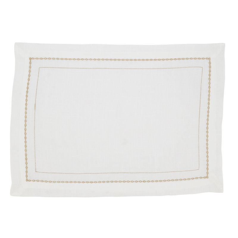 Napperon brodé à motif de bord de chaîne (ensemble de 4)