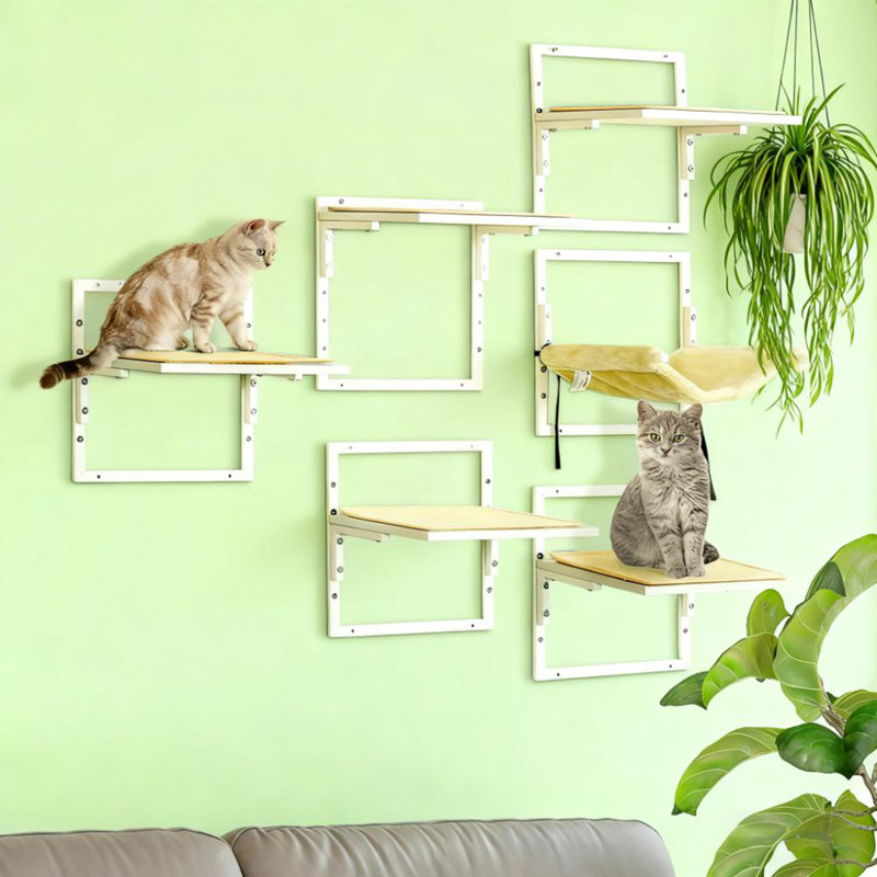 Étagères élégantes pour chats pour chats d'intérieur - Conception compacte et moderne