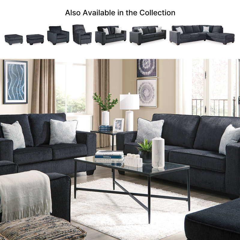New Britain Upholstered Ottoman, Gray Polyester