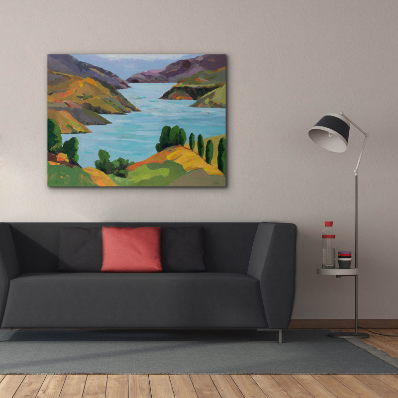  «Akaroa Sound» par Jenny Wantuch, art mural sur toile, 54 po x 40 po, H 40 po x l 54 po