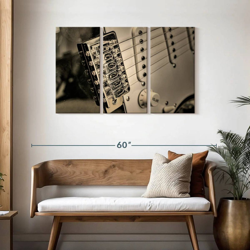 Abarca Timeless Silver Guitar, 28" H x 45" W