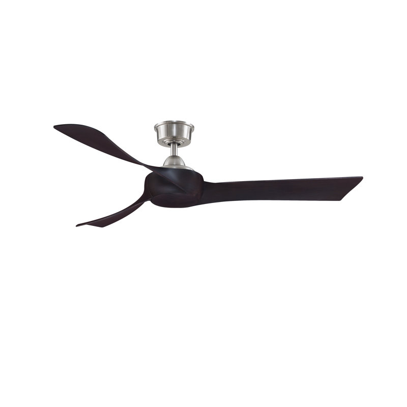 Wrap Custom 56 inch Indoor/Outdoor Ceiling Fan - Brushed Nickel with Dark Walnut blades, Brushed Nickel, Dark Walnut
