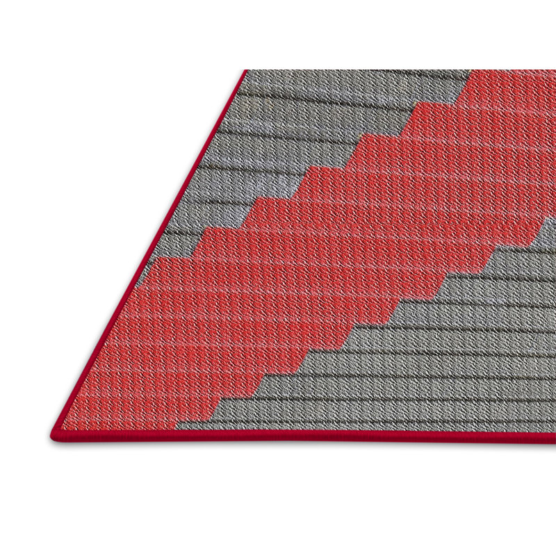 Tapis rayé rouge, Rectangle 5 pi x 7 pi