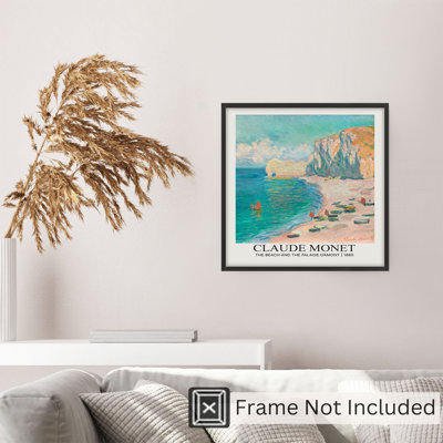 Paysage et nature, Claude Monet, la plage et la Falaise D'Amont, reproduction d'art classique sans cadre