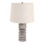 Lampe de table sculptée avec base cannelée pour salon et bureau - Petite lampe d'appoint moderne pour chambre à coucher - 61 cm, ivoire et beige