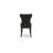 3 Piece Kitchen Table Set Contains a Round Dining Room Table with Pedestal and 2 Black Linen Fabric Upholstered Chairs, Black-504488310-504452758-504452757