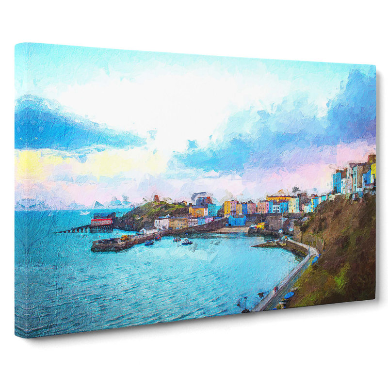 Tenby Harbour In Pembrokeshire Wales - Wrapped Canvas Painting, 35cm H x 50cm W x 3cm D