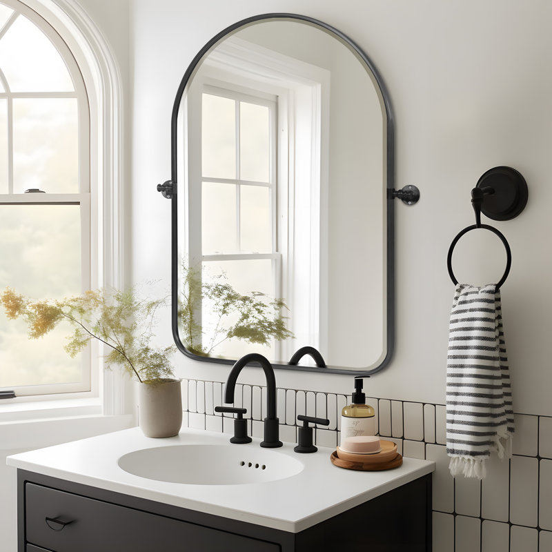 Miroir mural Norita, 36 po x 24 po, Noir