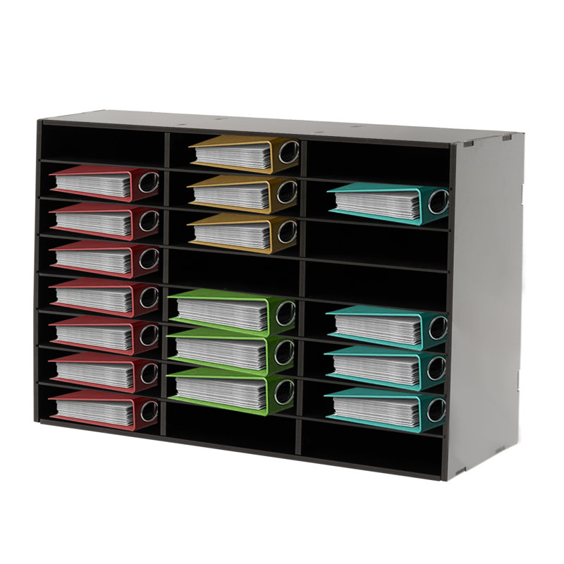 Literature Organizer - 24 Compartment, Letter, Black