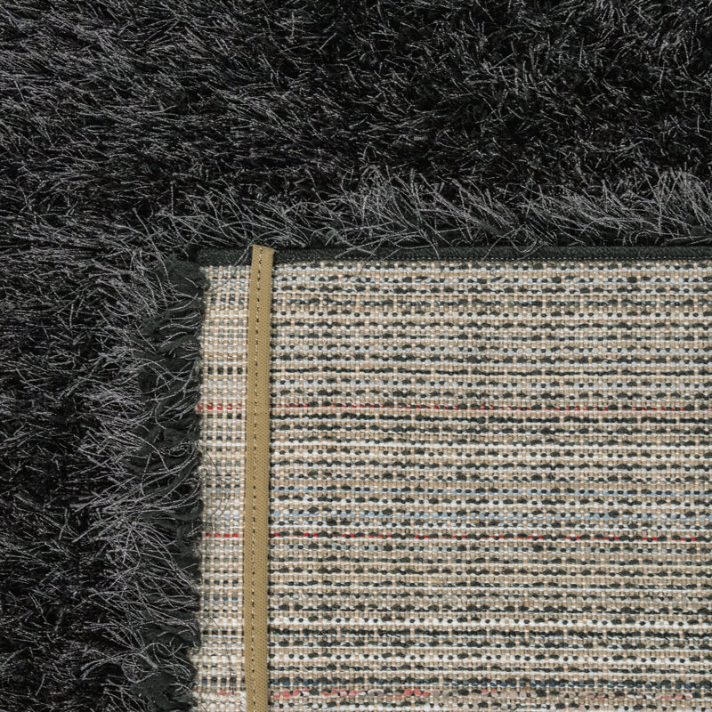 Tapis à poils longs gris anthracite Laurene, Rectangle 3 pi 11 po x 5 pi 7 po