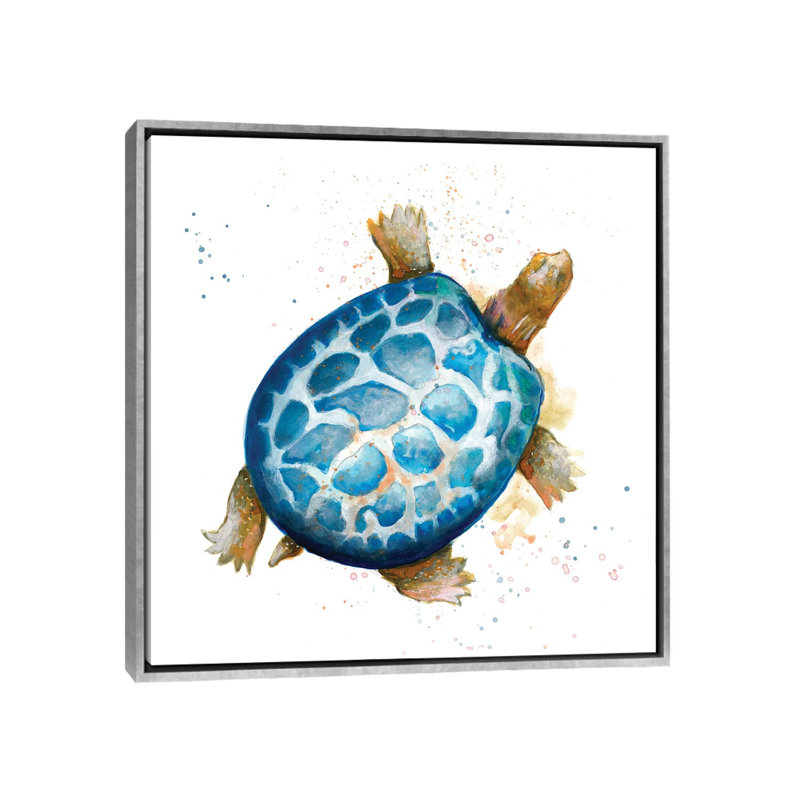 "Tortuga Azul Square" par Patricia Pinto, reproduction d’art, Pas de tapis, H 26 po x l 26 po x P 1,5 po