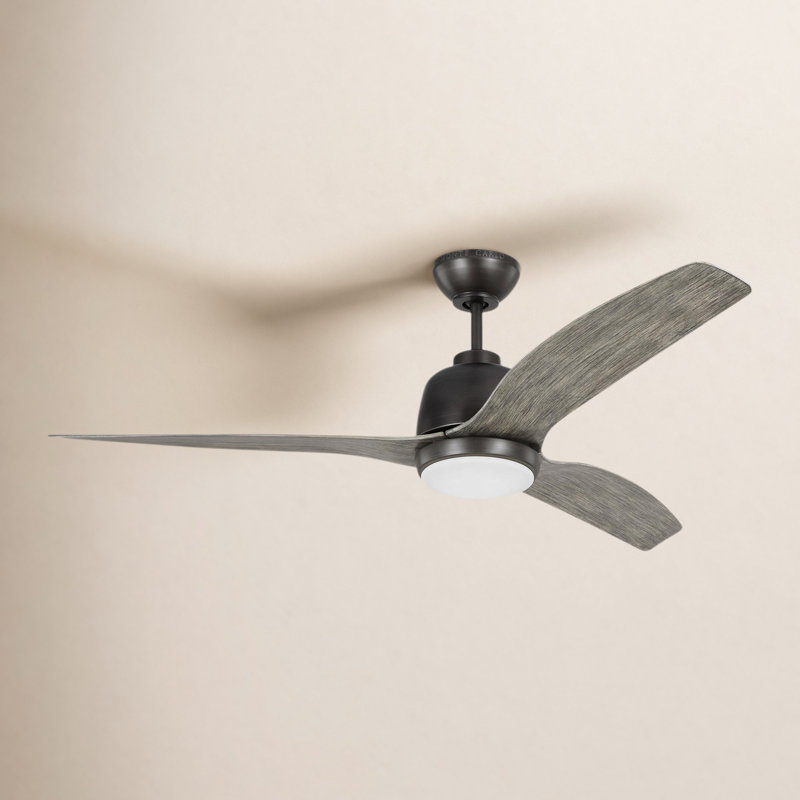 Avila LED Downrod Ceiling Fan, Aged Gray