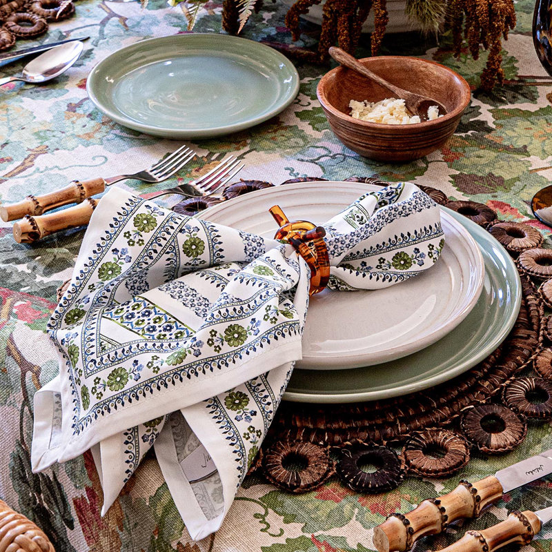 Seville Stripe Napkin, Green