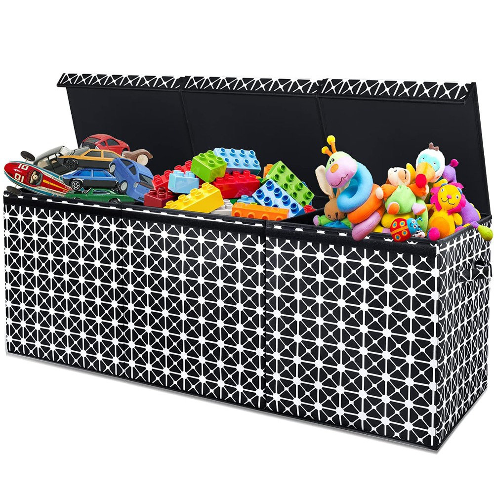 Toy Box Chest Storage Organizer for Boys Girls - Large Kids Collapsible Toy Bins Container with Lids and Handles for Bedroom ,Playroom,Nursery,Clothes