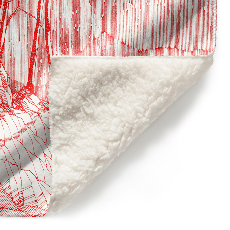 Couverture sherpa doux à la lune rouge, l 68 po x L 80 po