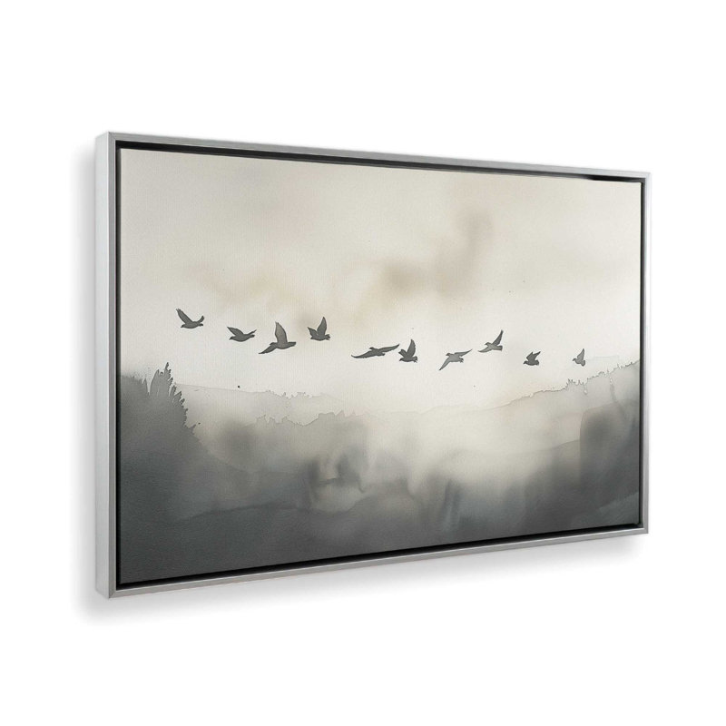 Impression sur toile Winged Wonders dans un cadre doré, 24 po x 36 po, Cadre en chrome poli