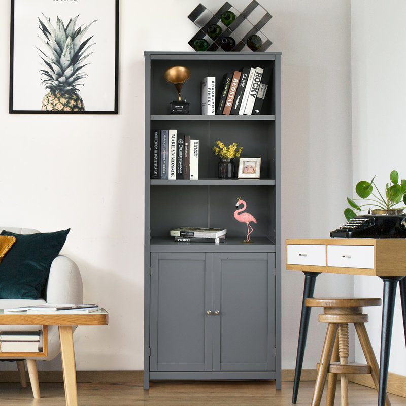 Watha 182cm H x 75cm W Standard Bookcase, Grey