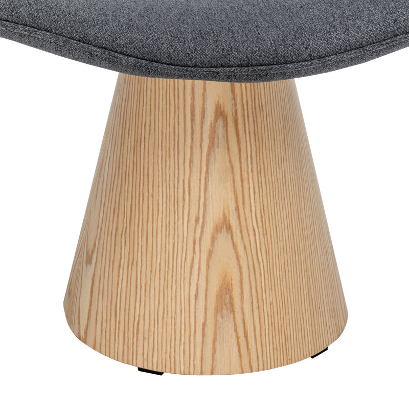 Jalsingh Upholstered Ottoman, Gray Revolution Performance Fabrics®, Natural Oak