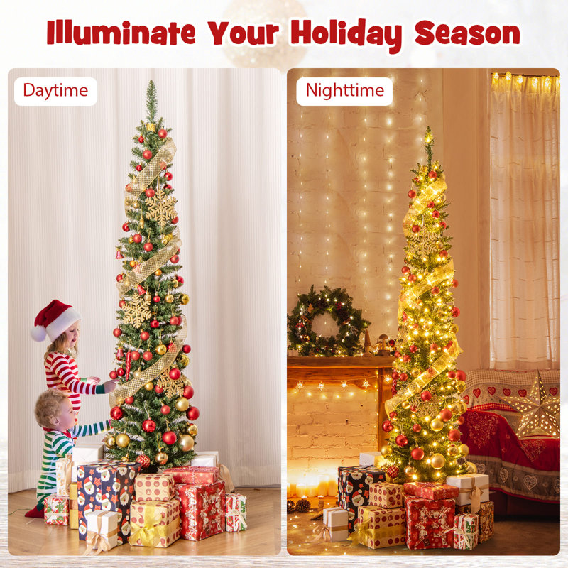 Lighted Artificial Christmas Tree, 5.9' H