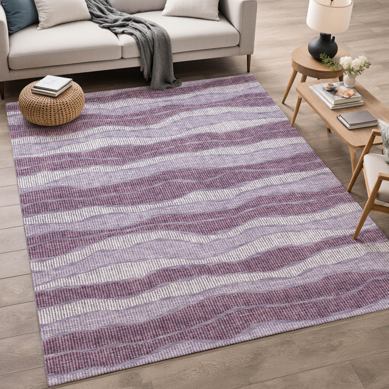 Tapis intérieur / extérieur lavable à la machine Chantille ACN2849, Lilas, 8 pi x 10 pi