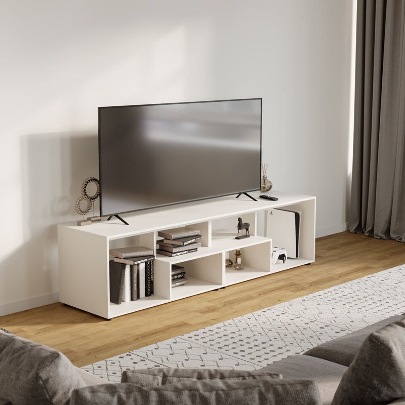 Sester Solid Wood Coffee Table with Storage, White