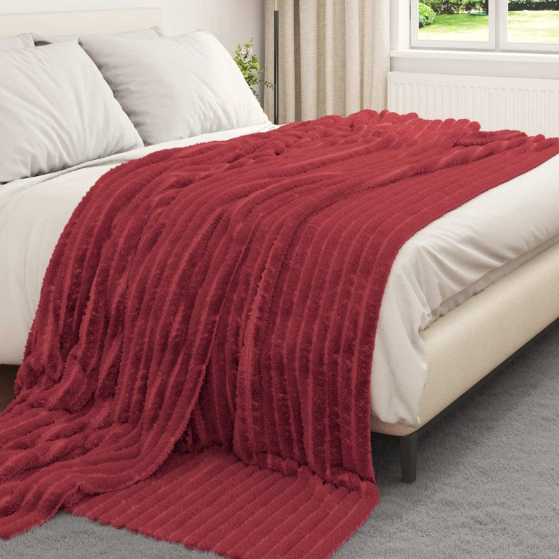 3.2-43 Throw Blanket, 270cm x 240cm, Bordeaux Red