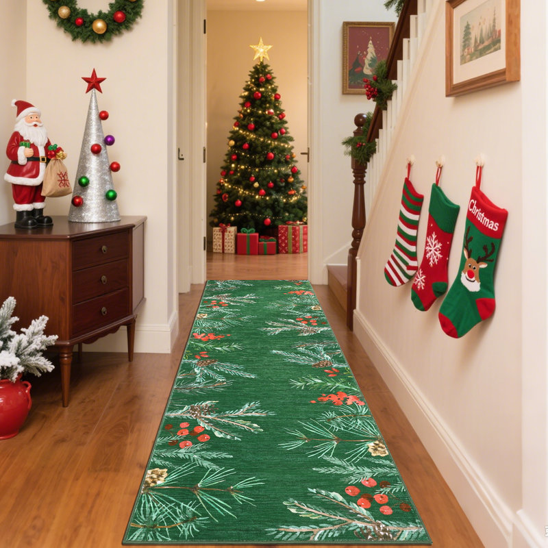 Runner Area Rug, Green, 60*230cm
