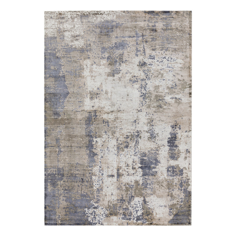 Midhurst Hand Woven Silky Beige/Grey Area Rug, Rectangle 200 x 290cm