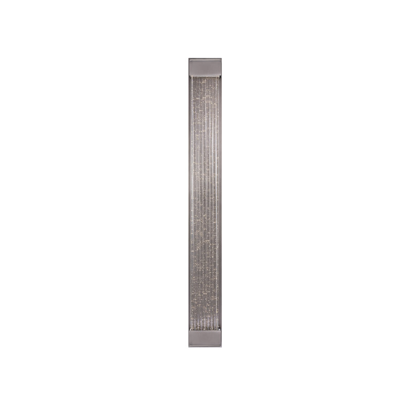 Tower 1 - Light LED Dimmable Aged Brass Flush Mounted Sconce, 27" H x 3" W x 2.5" D, Brushed Nickel