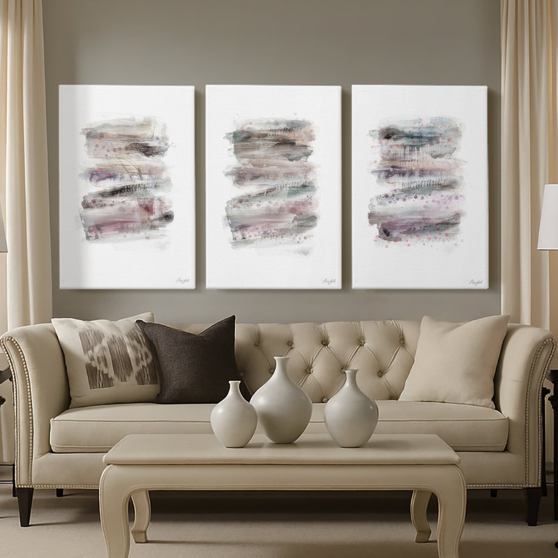 «Layers On Layers I», toile tendue sur mesure - 3 pièces, H 27 po x l 54 po