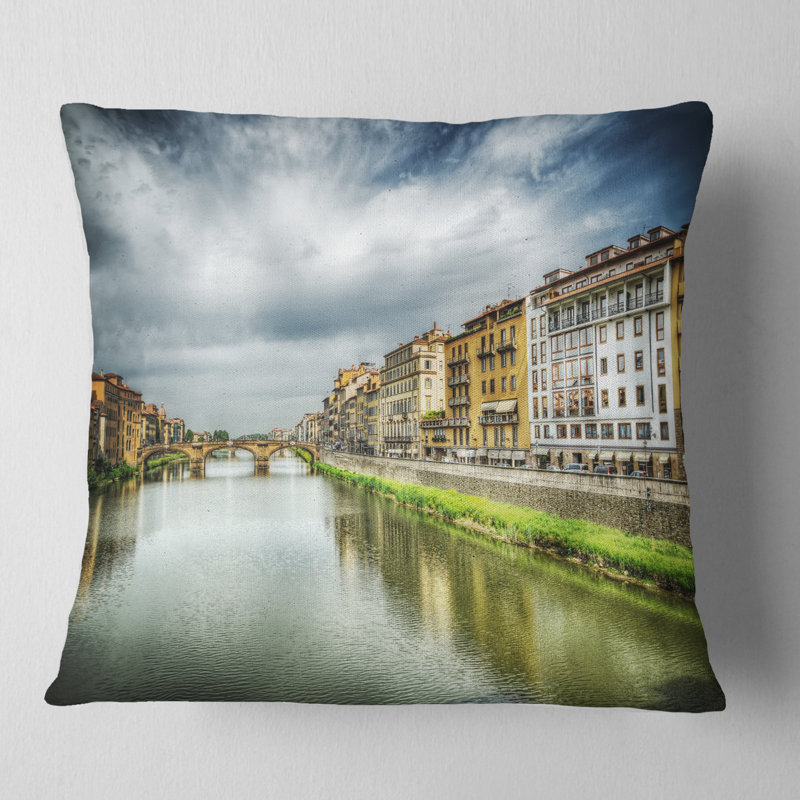 Coussin lombaire cityscape arno river, Carrée 18 po x 18 po